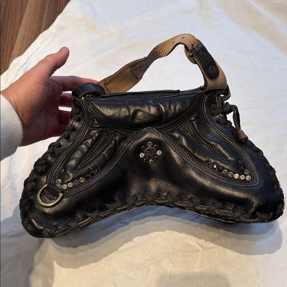 Bracher Emden Black Leather Embellished Women's Bag - Picture 7 of 8